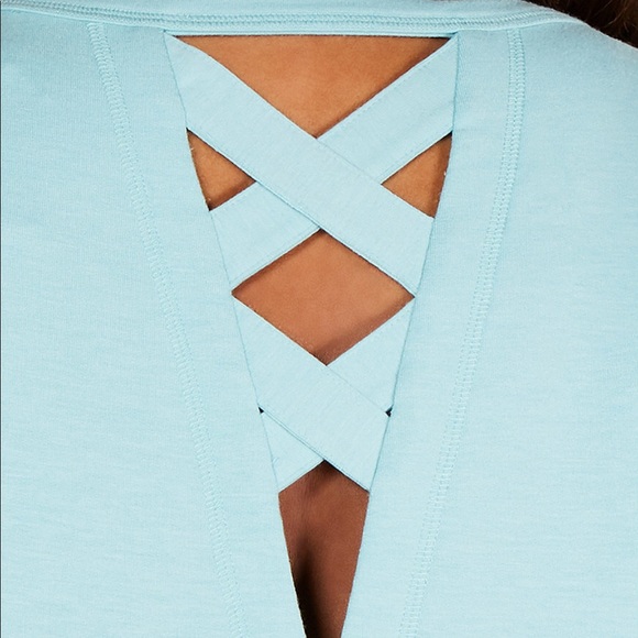 Ideology plus size lattice back top. Aqua Haze - Picture 3 of 6